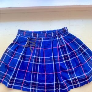 Justice blue plaid skirt